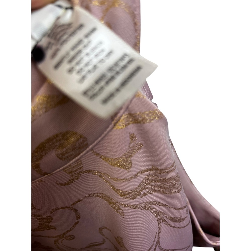 Enfocus Studio Mauve Gold Damask Halter High-Low Mermaid Gown Dress 10 - Picture 8 of 12